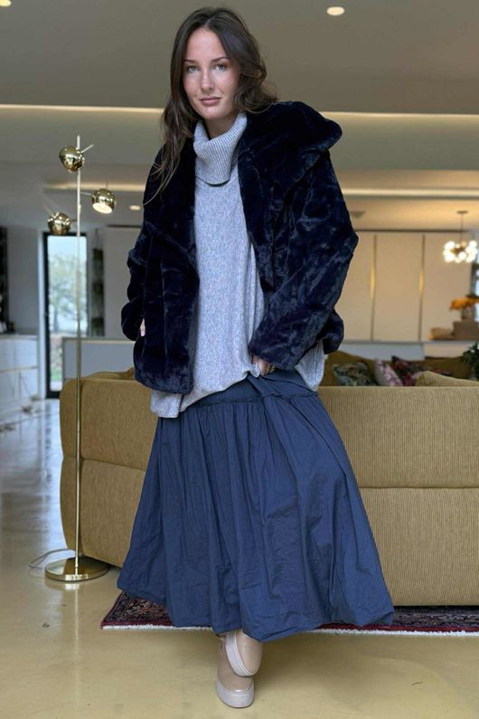 Paloma Pouf Layering Dress Navy